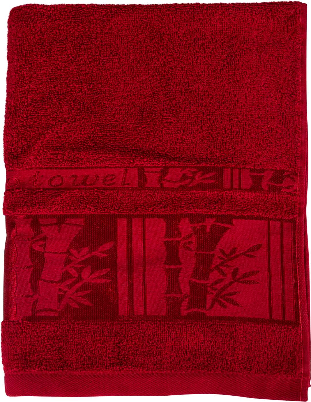 Фото - Рушник для обличчя GM Textile махровий червоний бамбук 50x90