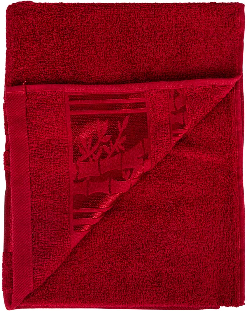 Фото - Рушник для обличчя GM Textile махровий червоний бамбук 50x90