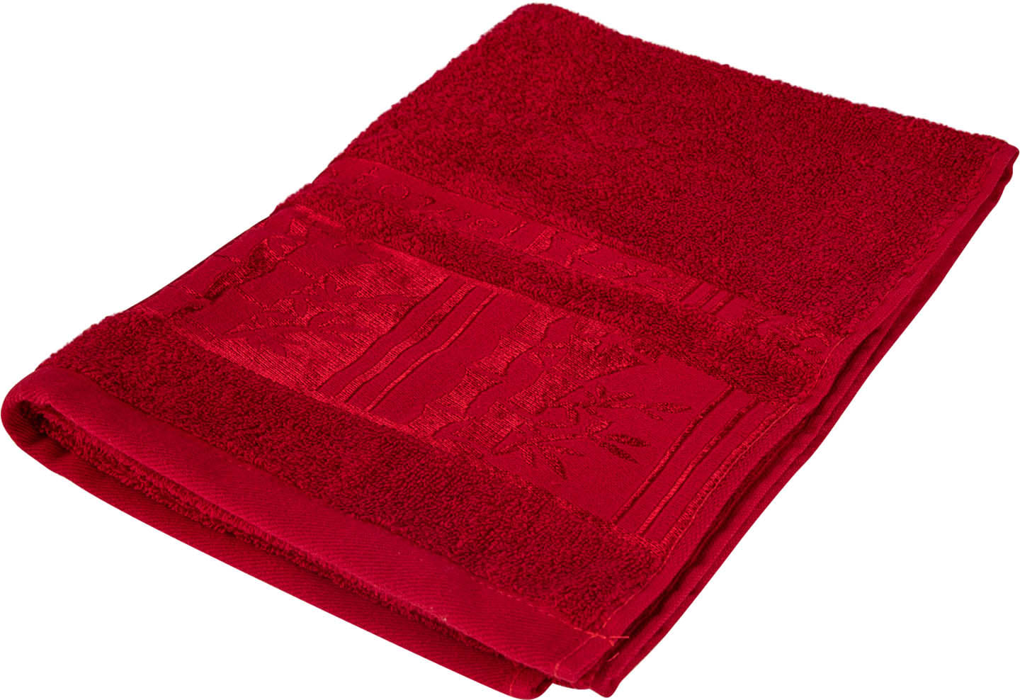 Рушник для обличчя GM Textile махровий червоний бамбук 50x90 - Фото 1