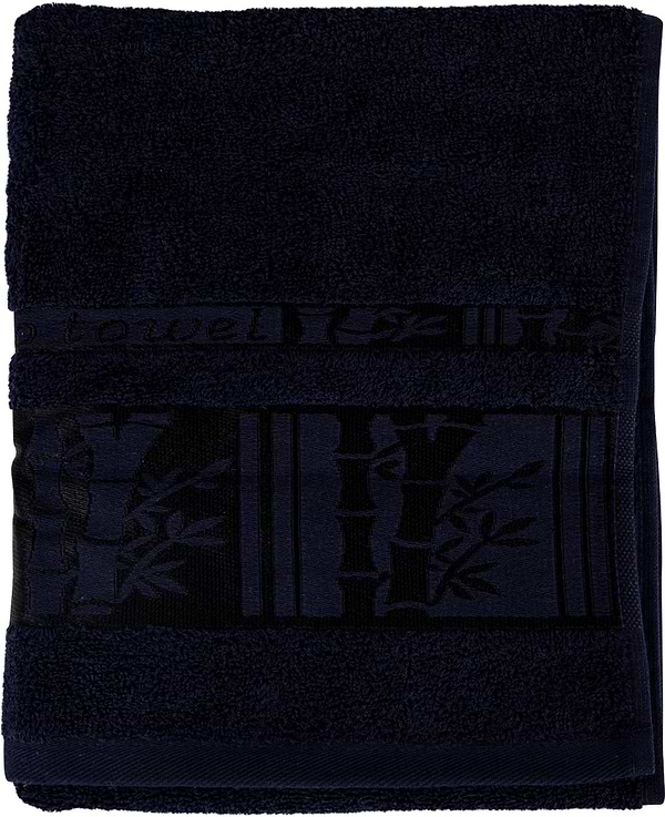 Фото - Рушник для обличчя GM Textile махровий темно-синій бамбук 50x90