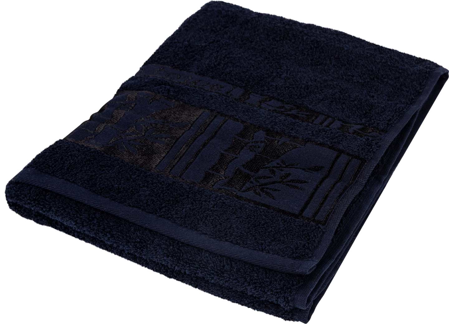 Рушник для обличчя GM Textile махровий темно-синій бамбук 50x90 - Фото 1