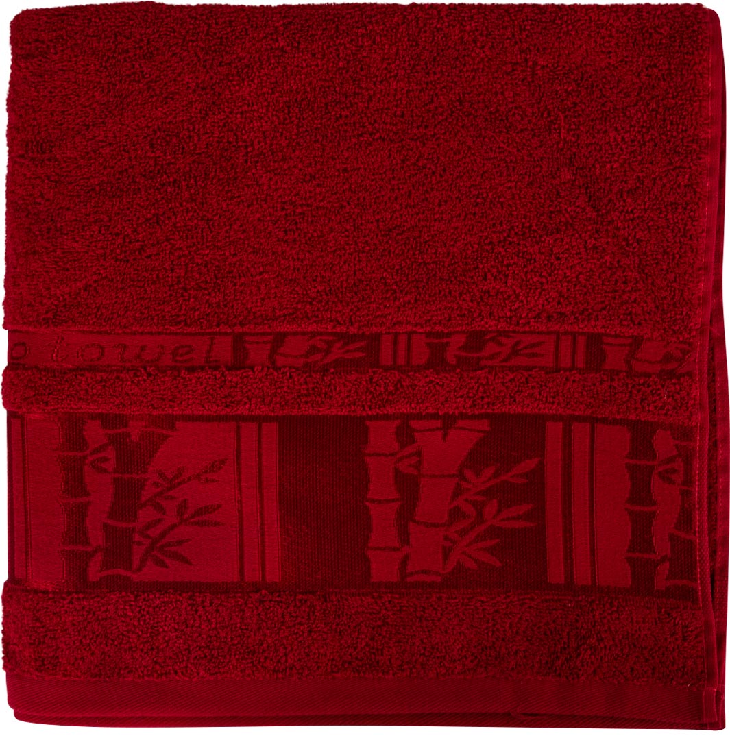 Фото - Рушник банний GM Textile махровий червоний бамбук 70x140