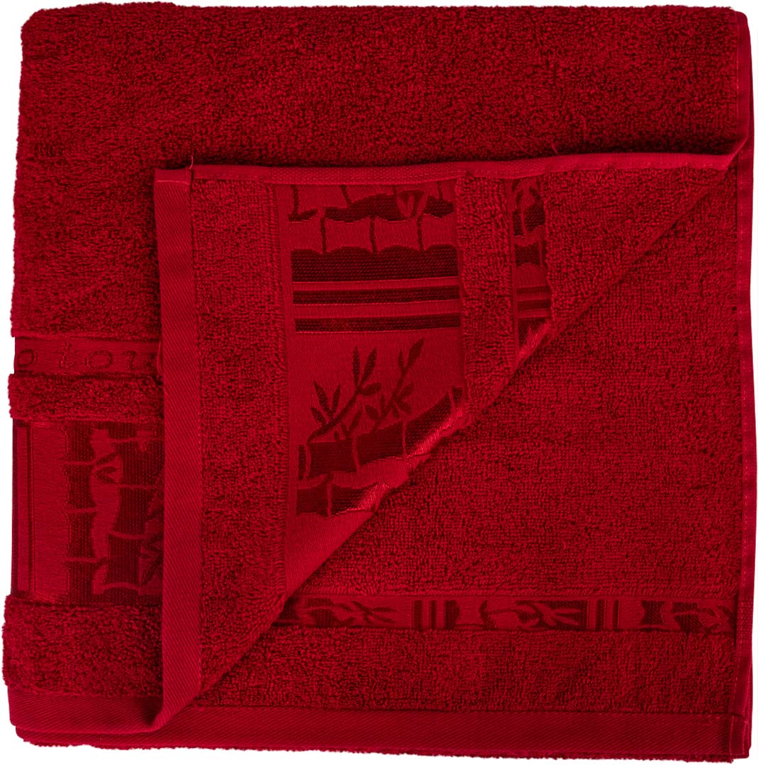 Фото - Рушник банний GM Textile махровий червоний бамбук 70x140