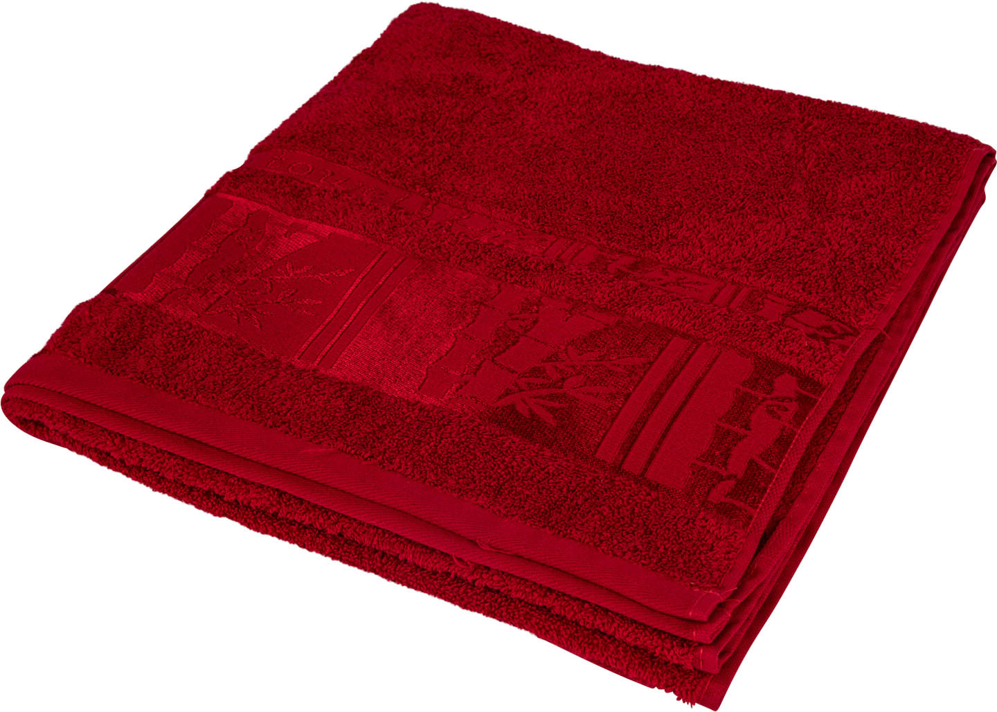 Рушник банний GM Textile махровий червоний бамбук 70x140 - Фото 1
