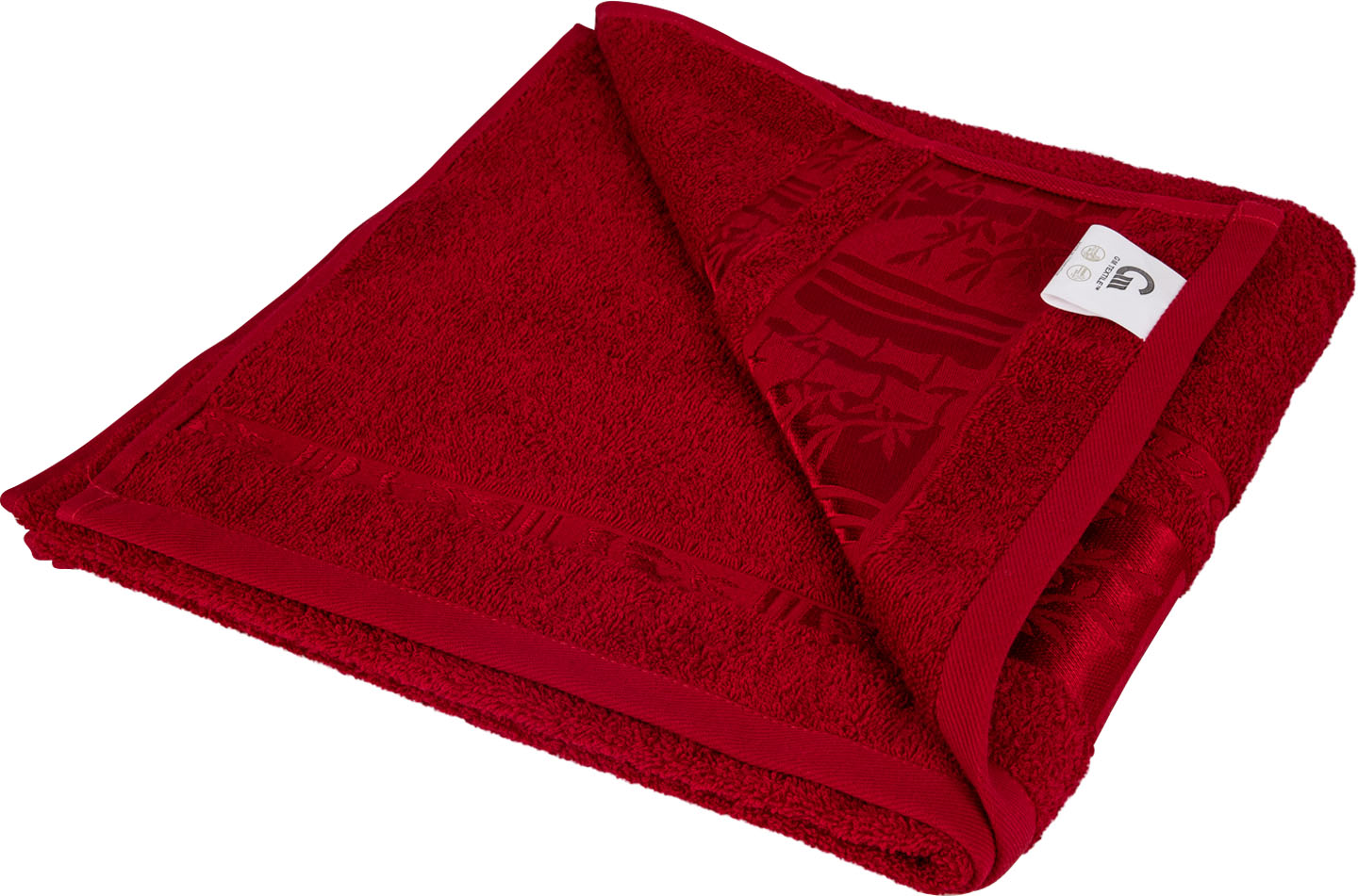 Фото - Рушник банний GM Textile махровий червоний бамбук 70x140