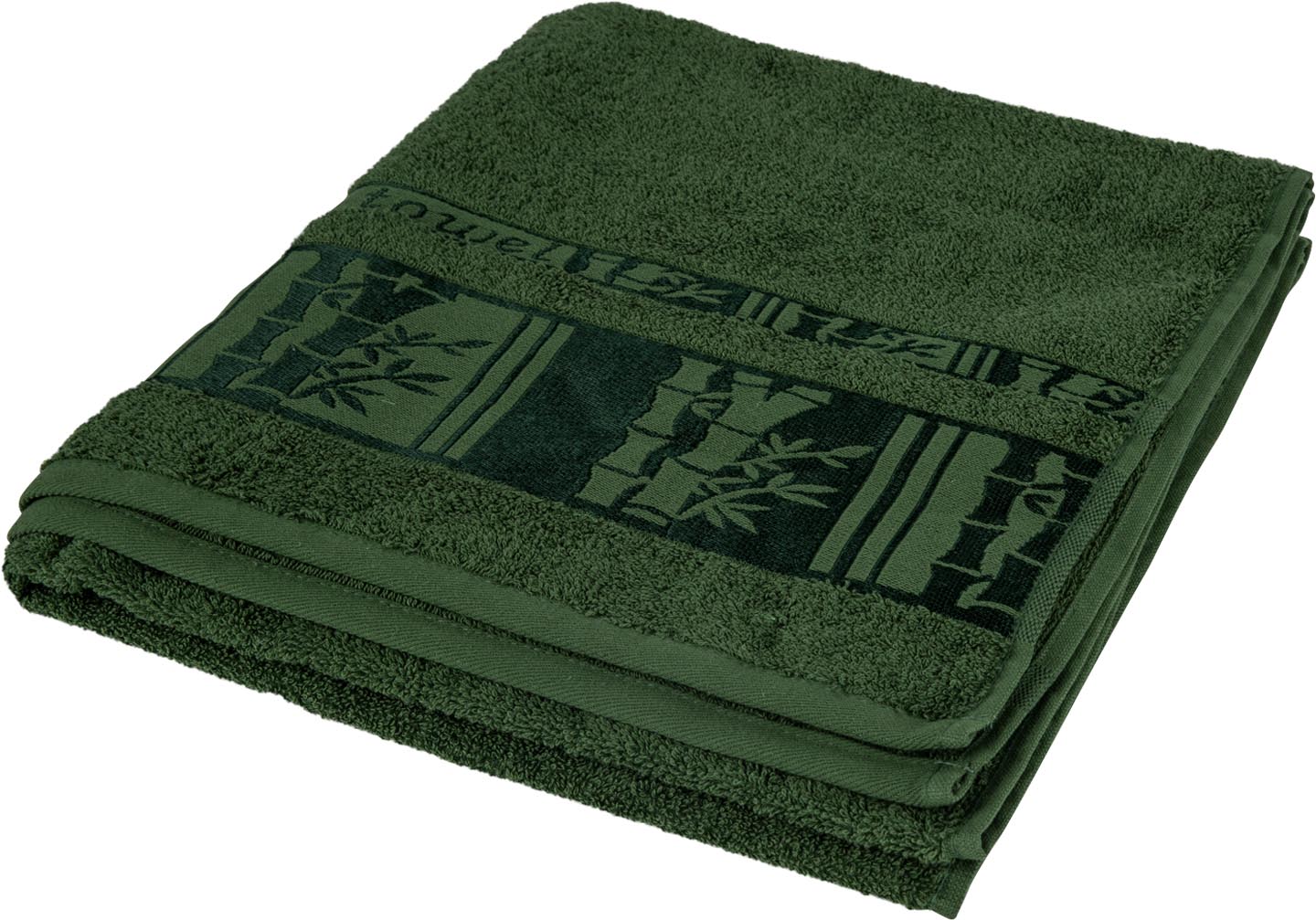 Рушник банний GM Textile махровий зелений бамбук 70x140 - Фото 1