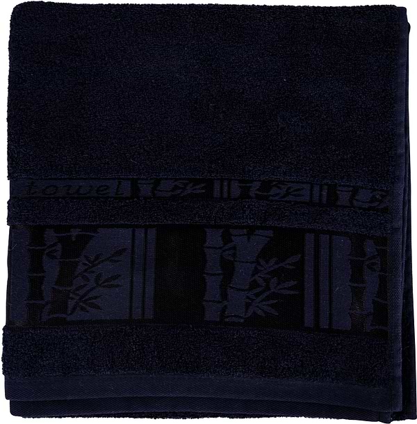 Фото - Рушник банний GM Textile махровий темно-синій бамбук 70x140