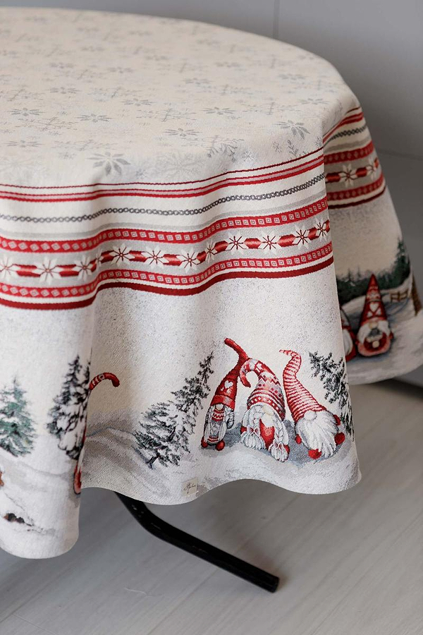 Фото - Скатертина кругла Прованс новогодня Snowfall D180 см (041705)