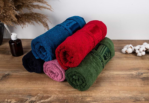 Фото - Рушник банний GM Textile махровий червоний бамбук 70x140