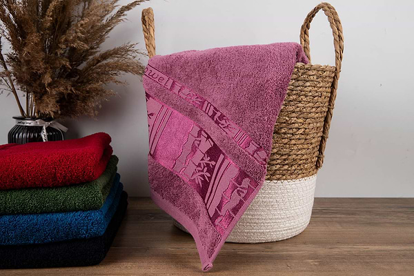 Фото - Полотенце банное GM Textile махровое пудра бамбук 70x140