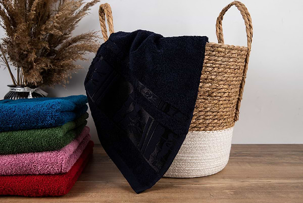 Фото - Рушник для обличчя GM Textile махровий темно-синій бамбук 50x90