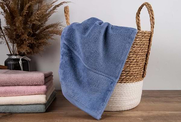 Фото - Рушник для обличчя GM Textile махровий синій Міладо 50x90