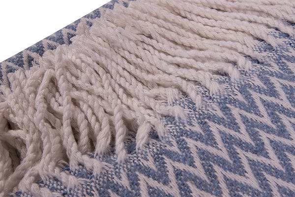 Фото - Плед полуторный Vladi Валенсия Antonio бело-голубой 140х200