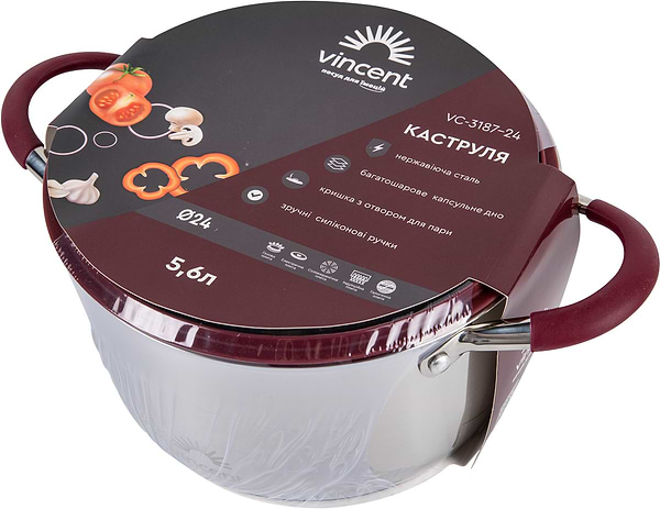 Фото - Каструля Vincent 5,6 л (VC-3187-24)