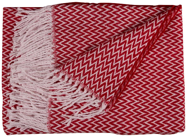 Фото - Плед полуторный Vladi Валенсия Antonio бело-красный 140х200.