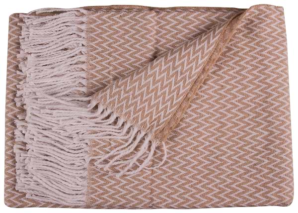 Фото - Плед полуторный Vladi Валенсия Antonio бел-песок 140х200