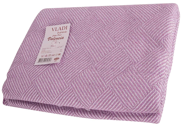 Фото - Плед полуторний Vladi Валенсія Parquet біл-гліцин 140х200