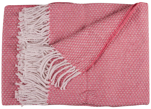 Фото - Плед полуторный Vladi Валенсия Boucle бело-розовый 140х200