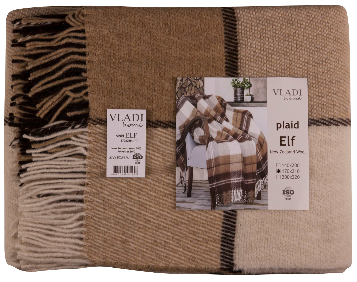Купити Плед двоспальний Vladi Ельф Liam бел-бежево -коричневый 170х210 - Фото 1 Плед двоспальний Vladi Ельф Liam бел-бежево -коричневый 170х210 - Фото 1