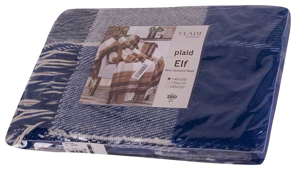 Фото - Плед полуторний Vladi Ельф Liam бел- голубой-т.синий 140х200