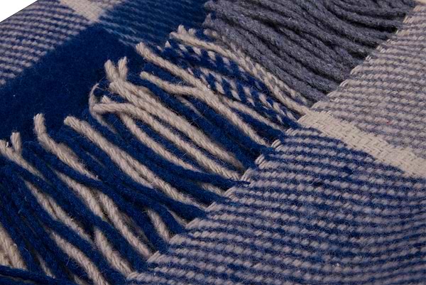 Фото - Плед полуторний Vladi Ельф Liam бел- голубой-т.синий 140х200