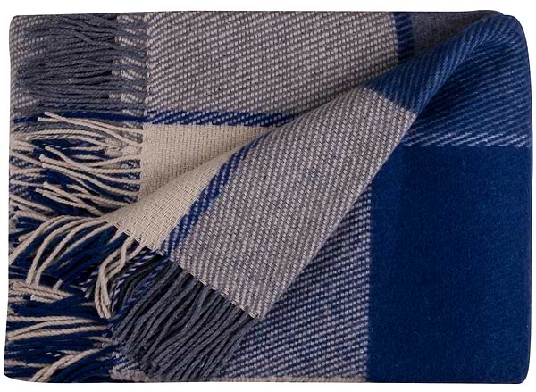 Фото - Плед полуторний Vladi Ельф Liam бел- голубой-т.синий 140х200