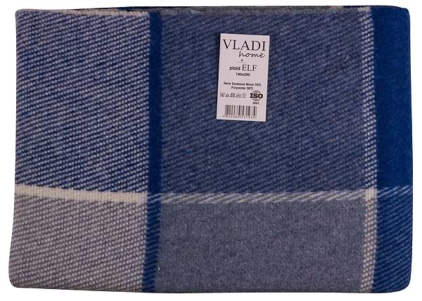 Фото - Плед полуторний Vladi Ельф Liam бел- голубой-т.синий 140х200 Фото - Плед полуторний Vladi Ельф Liam бел- голубой-т.синий 140х200