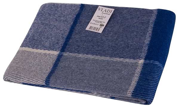 Фото - Плед полуторний Vladi Ельф Liam бел- голубой-т.синий 140х200