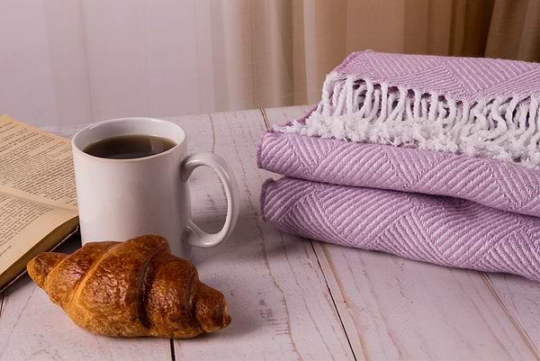 Фото - Плед полуторний Vladi Валенсія Parquet біл-гліцин 140х200