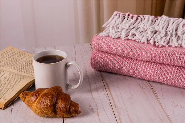 Фото - Плед полуторный Vladi Валенсия Boucle бело-розовый 140х200