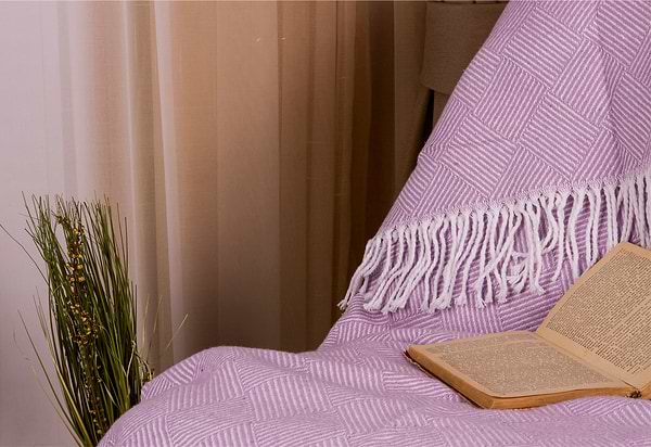 Фото - Плед полуторний Vladi Валенсія Parquet біл-гліцин 140х200