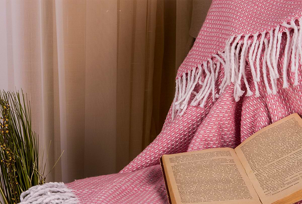 Фото - Плед полуторный Vladi Валенсия Boucle бело-розовый 140х200