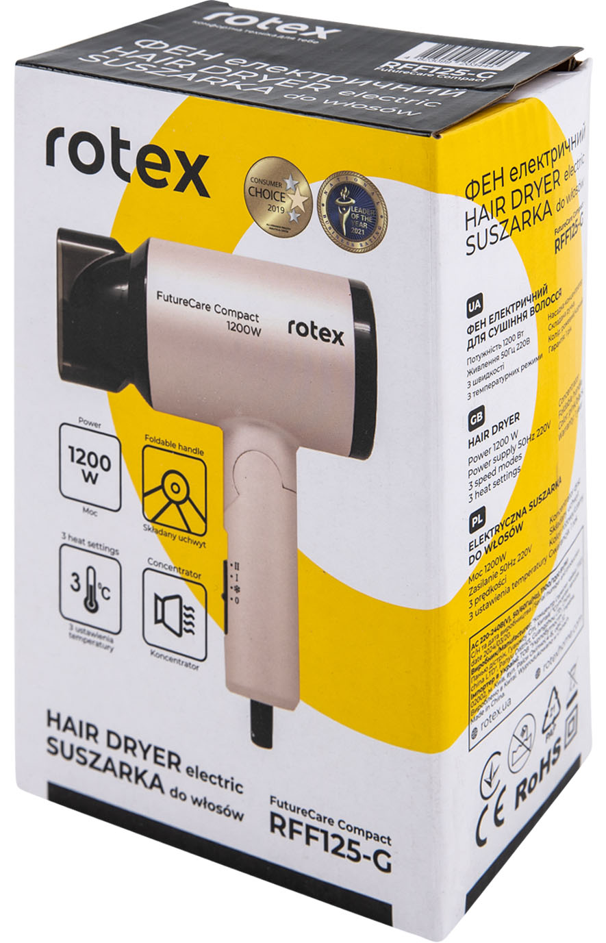 Фото - Фен Rotex RFF125-G FutureCare Compact