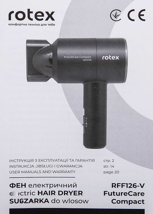 Фото - Фен Rotex RFF126-V FutureCare Compact