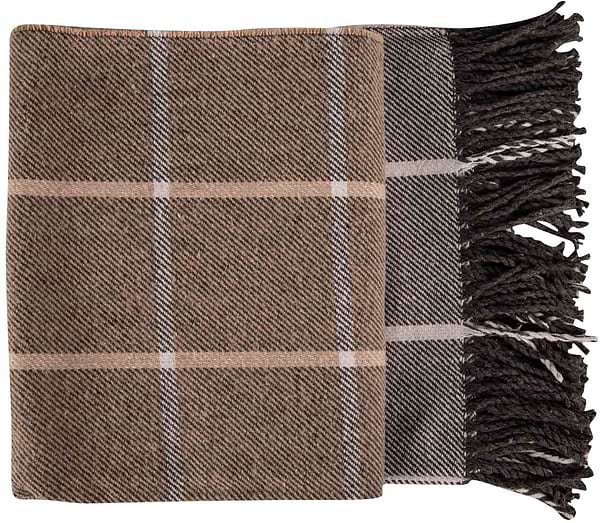 Фото - Плед полуторный Vladi Валенсия Harry бел-дым-песок 140х200