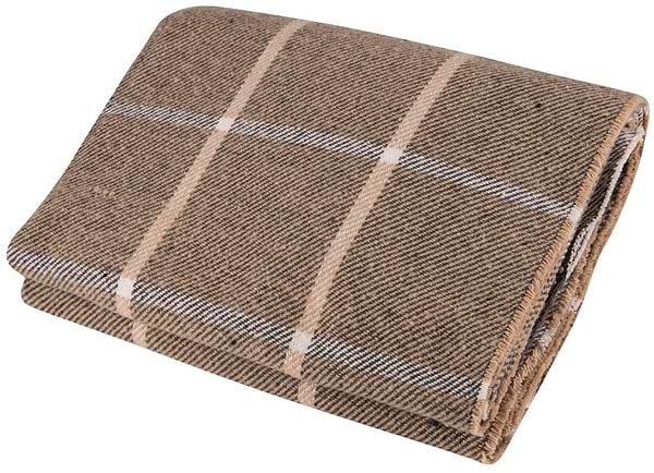 Фото - Плед полуторный Vladi Валенсия Harry бел-дым-песок 140х200