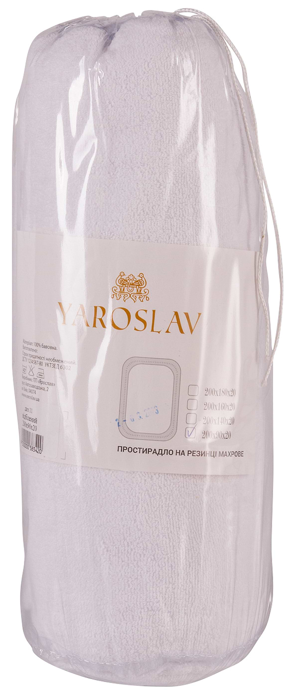 Фото - Простынь односпальная Ярослав на резинке махровая 90х200х20 диз.11 (отбеленный) (38342)