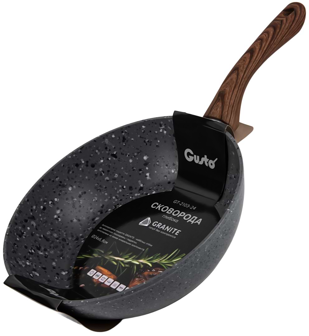Сковорода універсальна Gusto GT-2103-24 24 см - Фото 1