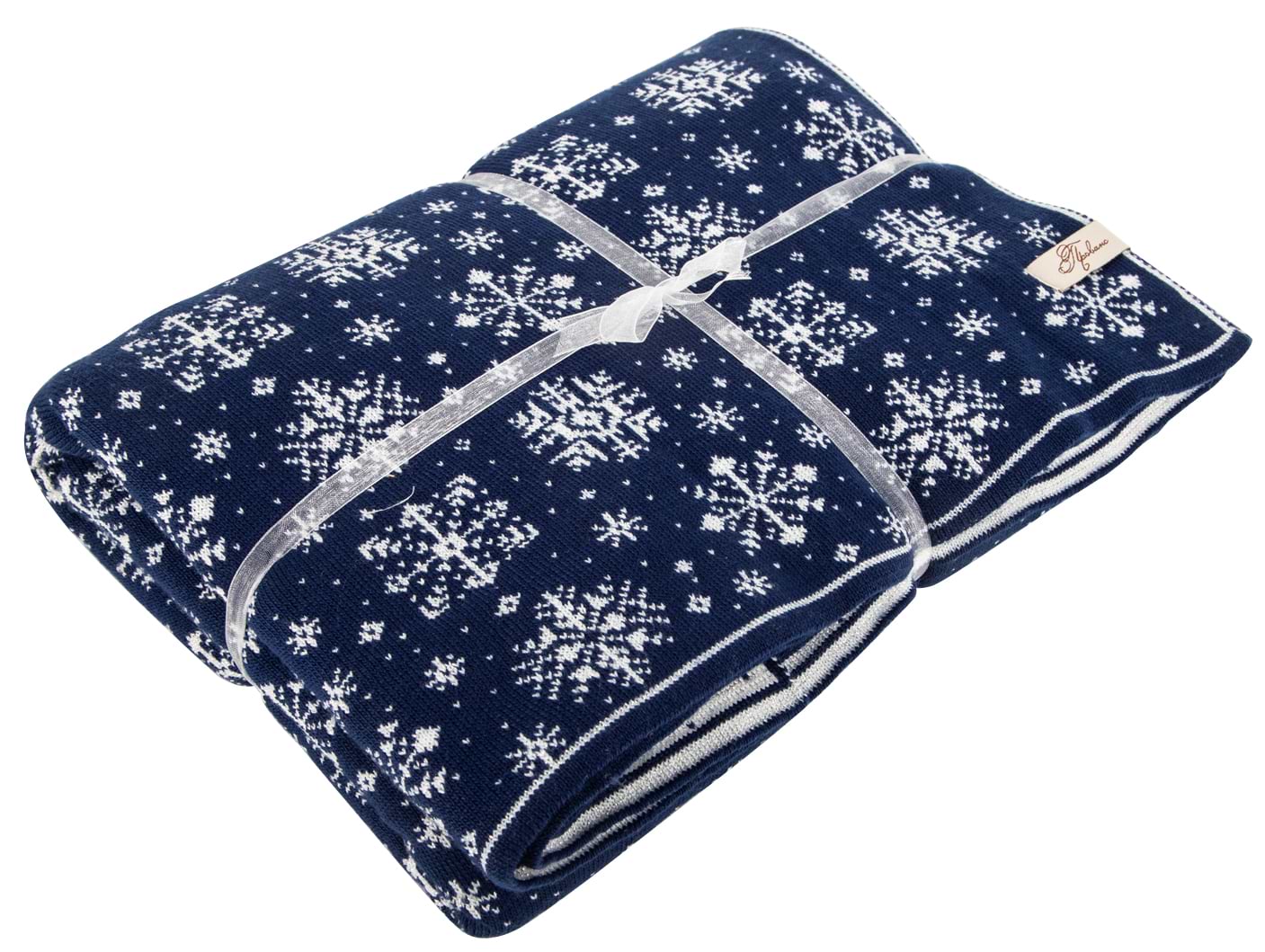 Плед полуторний Прованс Сніжинка Синій з люрексом 100х150 (024077)