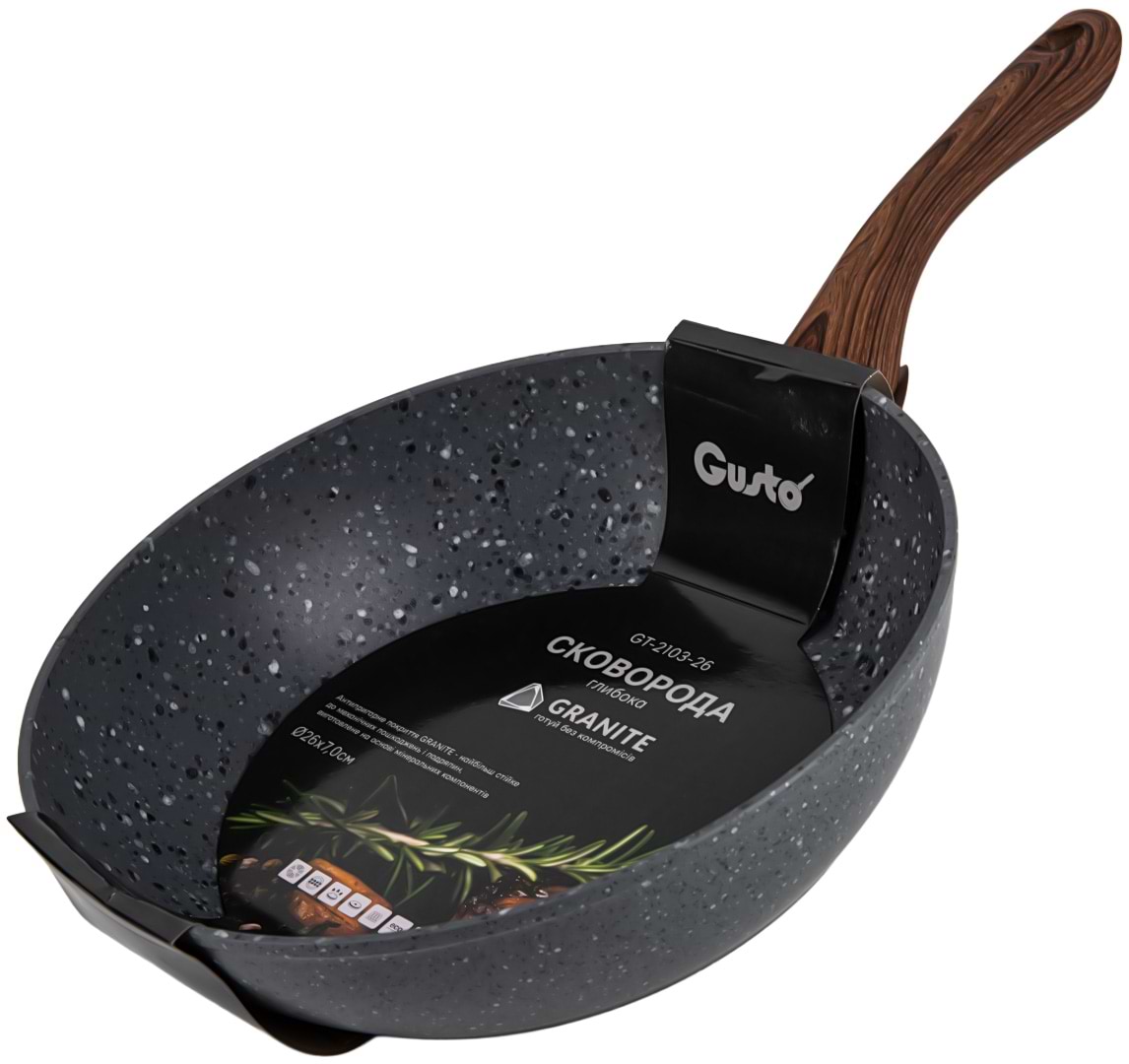Сковорода універсальна Gusto GT-2103-26 26 см - Фото 1