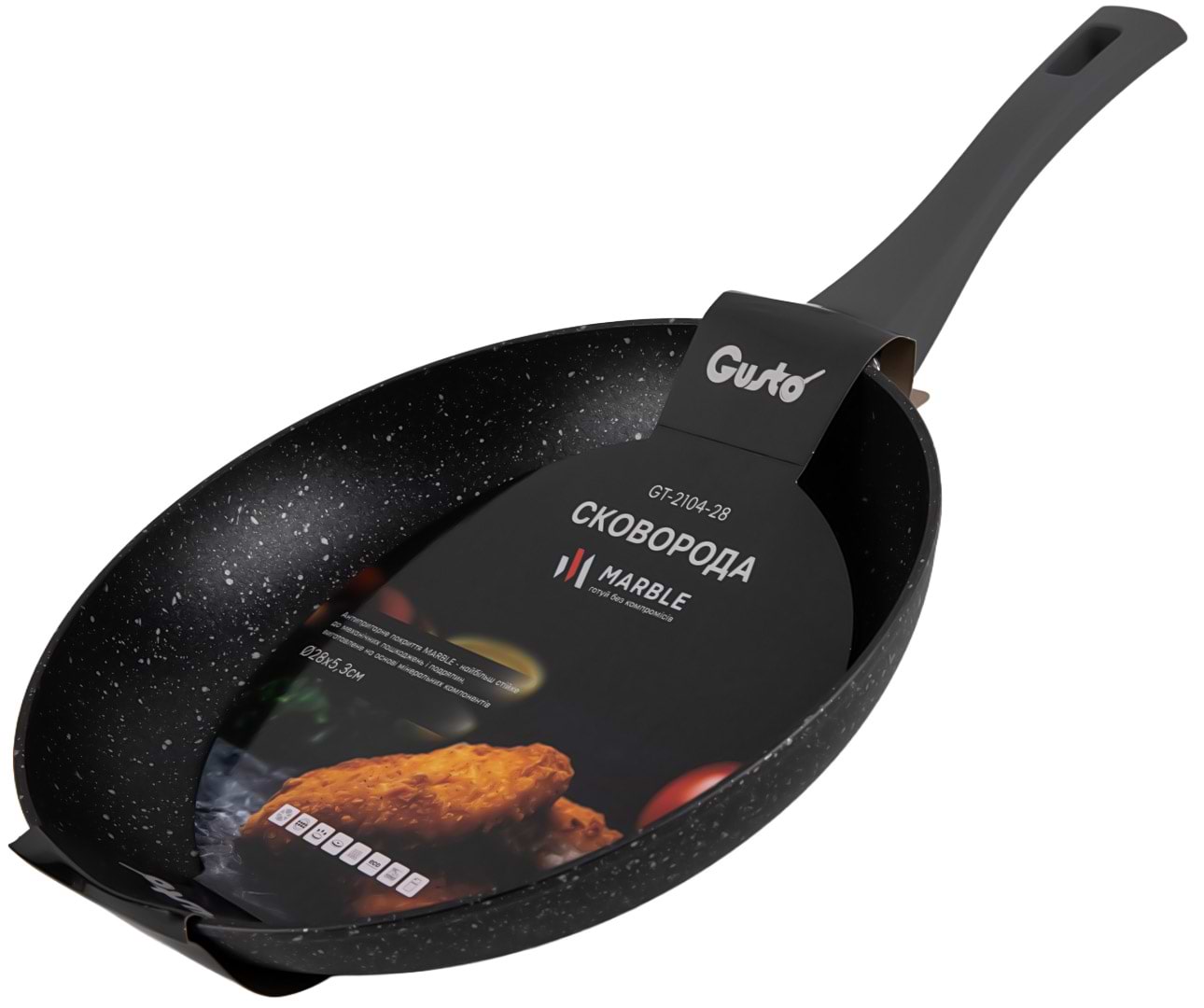 Сковорода універсальна Gusto GT-2104-28 28 см - Фото 1