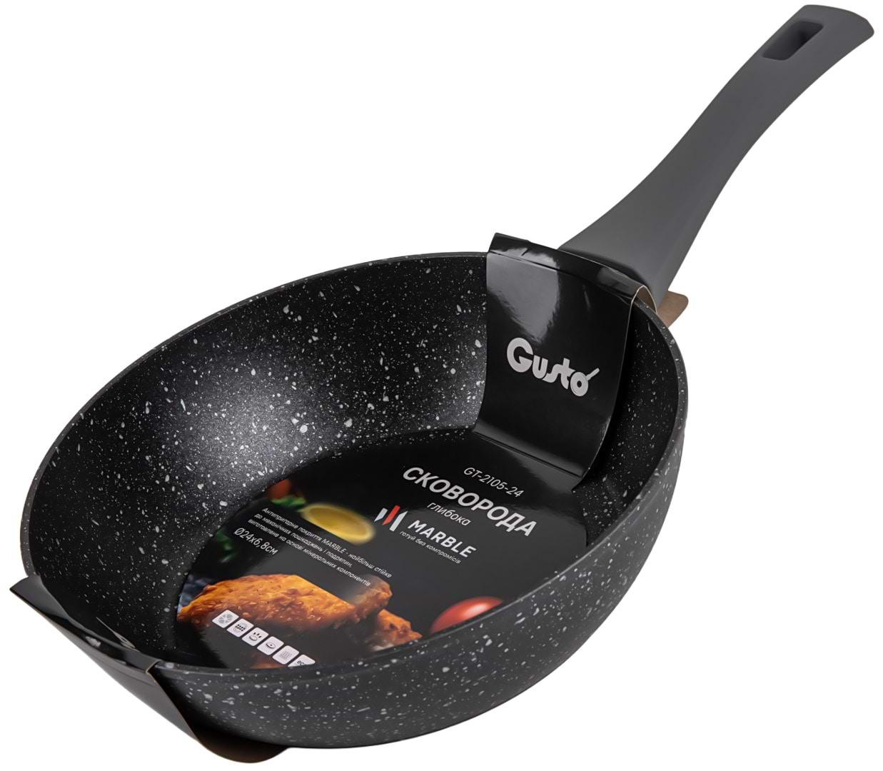 Сковорода универсальная Gusto GT-2105-24 24 см - Фото 1