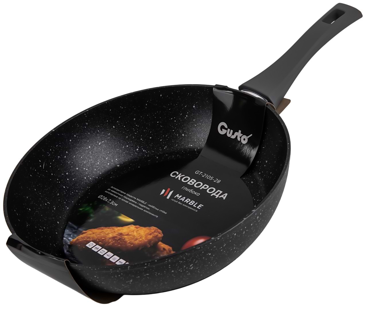 Сковорода універсальна Gusto GT-2105-28 28 см - Фото 1