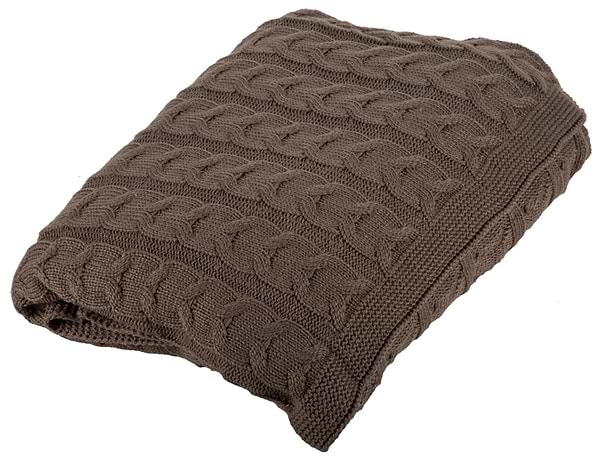 Фото - Плед полуторный Прованс "Глория" косы Шоколад 140х180 (017610)