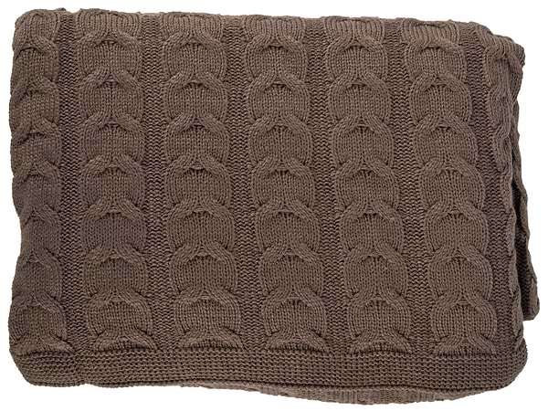 Фото - Плед полуторный Прованс "Глория" косы Шоколад 140х180 (017610)