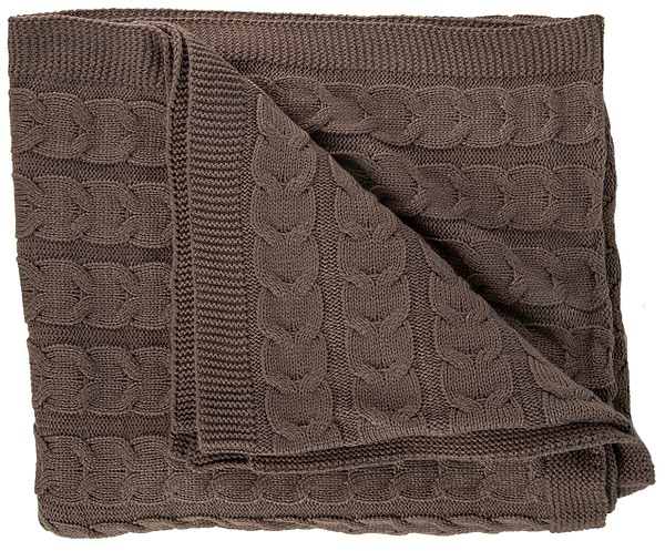 Фото - Плед полуторный Прованс "Глория" косы Шоколад 140х180 (017610)