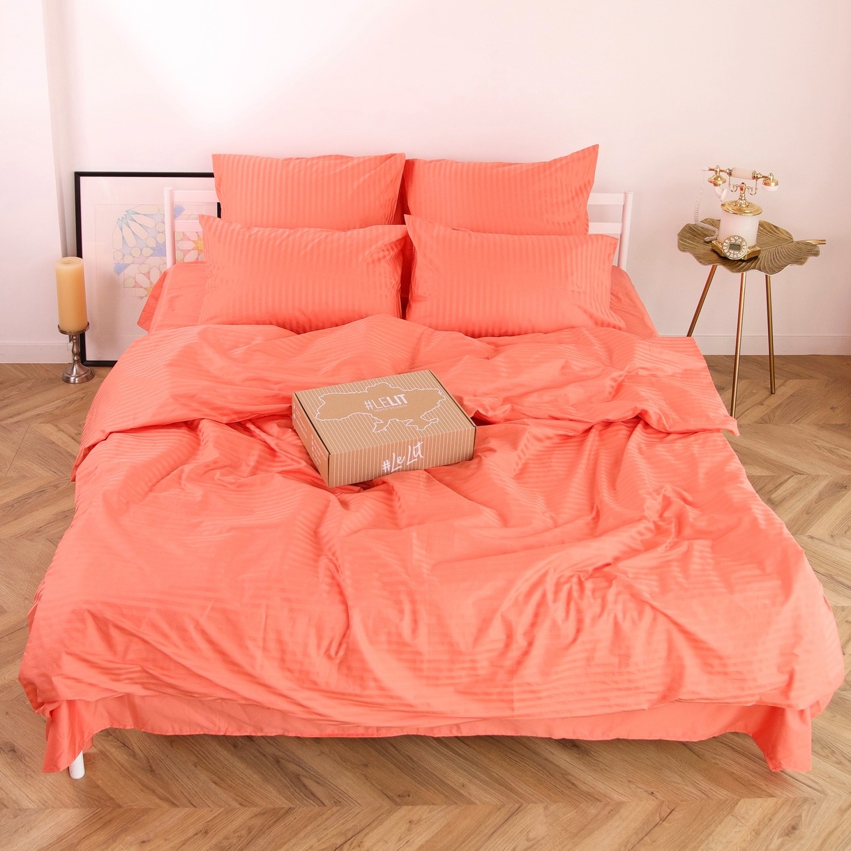 Комплект постельного белья Lelit Сатин Оранжевый полуторный SS-3030 (1197784)