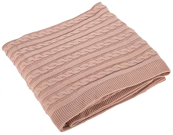 Фото - Плед односпальний Прованс SOFT коси Пудра 90х130 (011686)