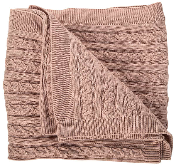 Фото - Плед односпальний Прованс SOFT коси Пудра 90х130 (011686)