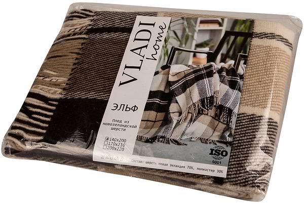 Фото - Плед полуторний Vladi Ельф Jack бел-бежево -коричневый 140х200